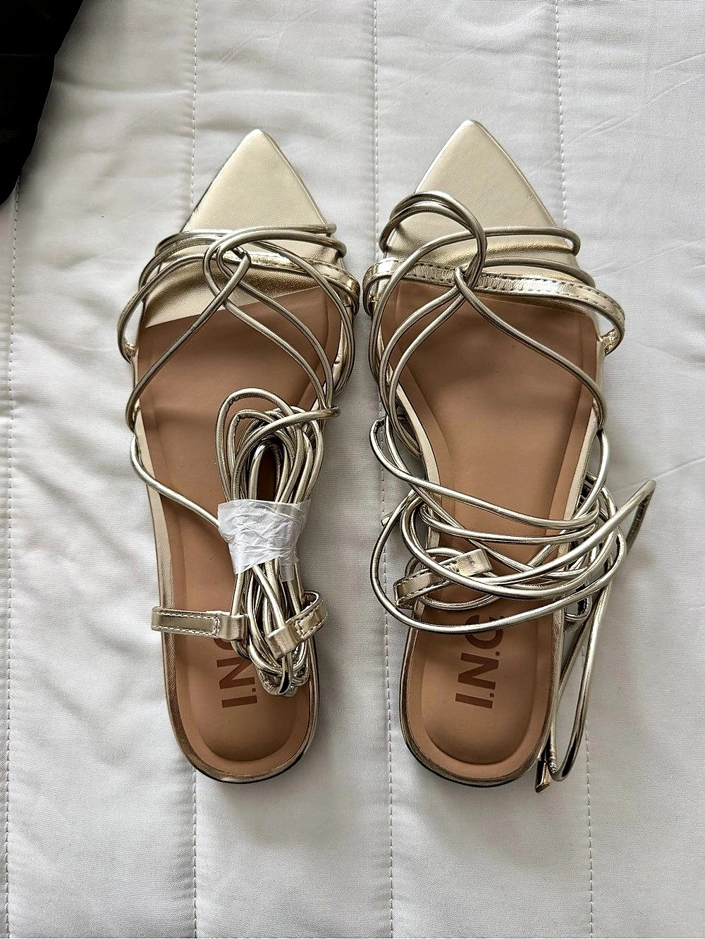 INC Strappy Sandals in Gold Like New size 6